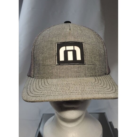 Travis Mathew Flexfit Patent Baseball Cap Hat Men's Size S-M Mesh Gray - Picture 1 of 7